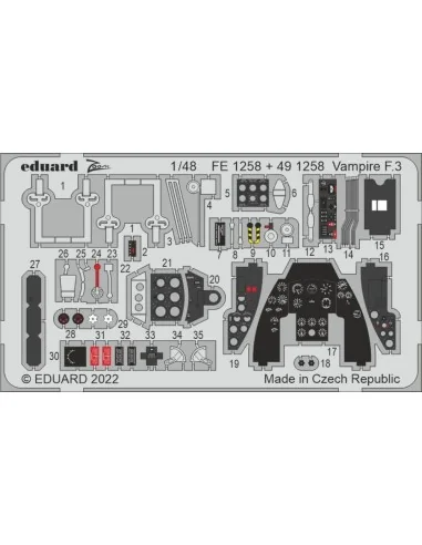 Vampire F.3 for AIRFIX, 1/48 - Eduard Accessories 491258