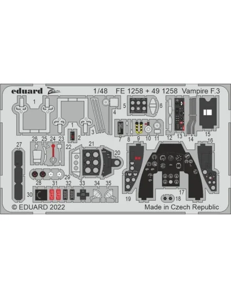Vampire F.3 for AIRFIX, 1/48 - Eduard Accessories 491258
