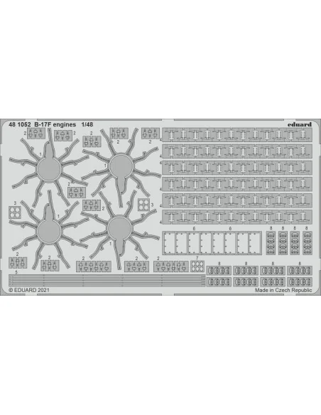 [NO_DESC] B-17F engines 1/48 for HKM, 1/48 - Eduard Accessories 481052