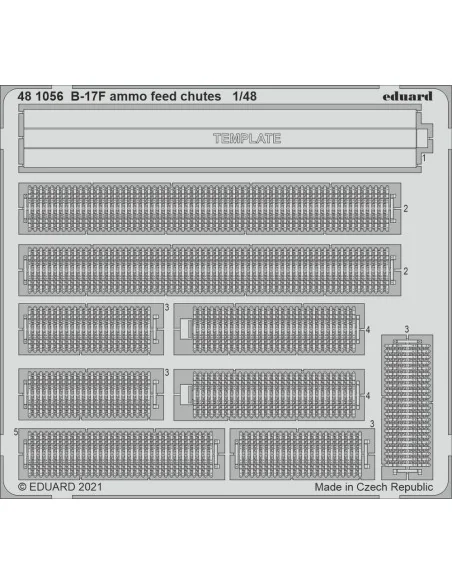 B-17F ammo feed chutes 1/48 for HKM, 1/48 - Eduard Accessories 481056