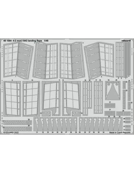 Il-2 mod. 1943 landing flaps, 1/48 - Eduard Accessories 481085