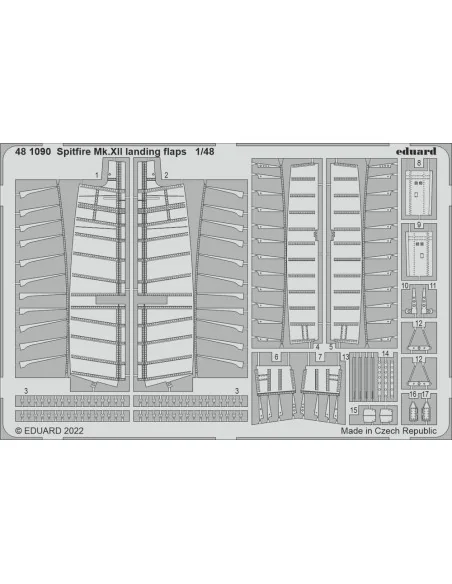 Spitfire Mk.XII landing flaps for AIRFIX, 1/48 - Eduard Accessories...