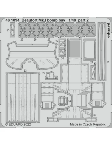 Beaufort Mk.I bomb bay for ICM, 1/48 - Eduard Accessories 481094