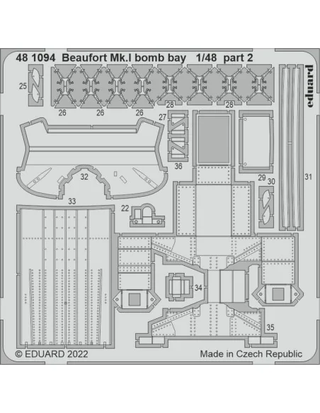 [NO_DESC] Beaufort Mk.I bomb bay for ICM, 1/48 - Eduard Accessories...