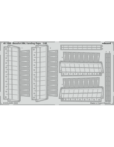 Beaufort Mk.I landing flaps for ICM, 1/48 - Eduard Accessories 481095