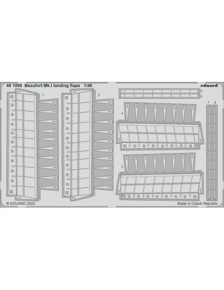 Beaufort Mk.I landing flaps for ICM, 1/48 - Eduard Accessories 481095