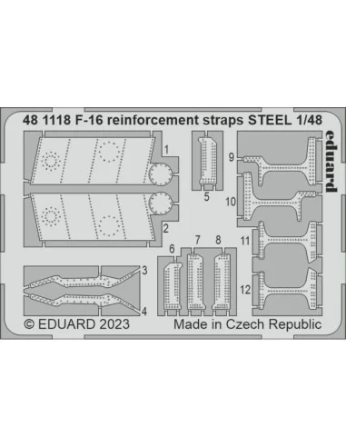 F-16 reinforcement straps STEEL 1/48 KINETIC, 1/48 - Eduard Accesso...