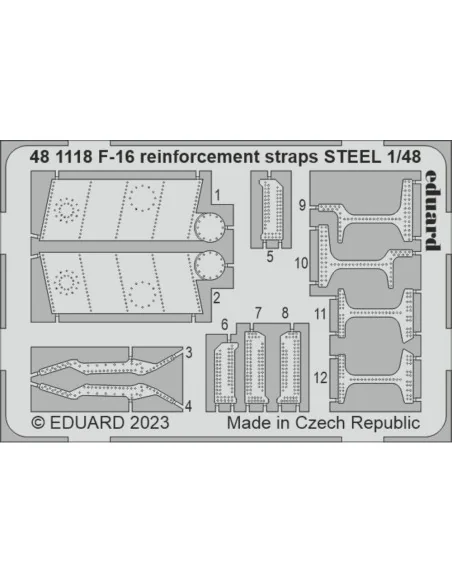 F-16 reinforcement straps STEEL 1/48 KINETIC, 1/48 - Eduard Accesso...