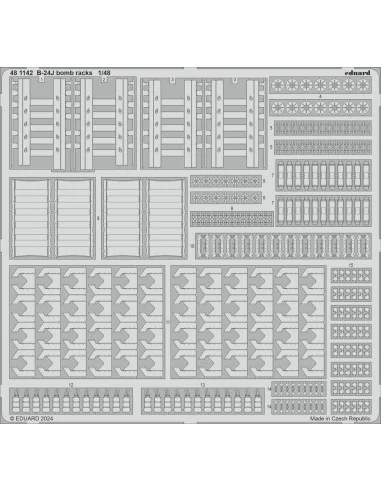 B-24J bomb racks, 1/48 - Eduard Accessories 481142