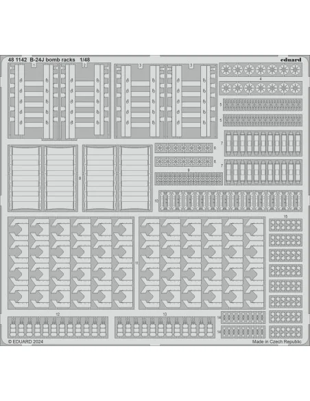 [NO_DESC] B-24J bomb racks, 1/48 - Eduard Accessories 481142