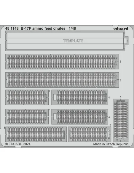 B-17F ammo feed chutes, 1/48 - Eduard Accessories 481148