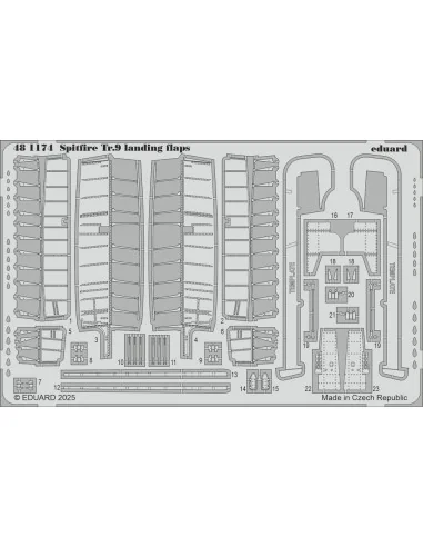 Spitfire Tr.9 landing flaps AIRFIX, 1/48 - Eduard Accessories 481174