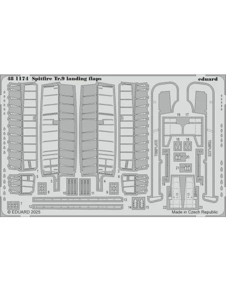 [NO_DESC] Spitfire Tr.9 landing flaps AIRFIX, 1/48 - Eduard Accesso...
