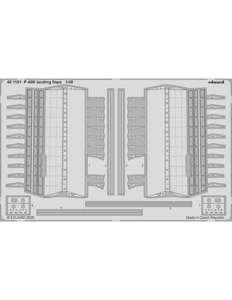 P-40K landing flaps for Eduard, 1/48 - Eduard Accessories 481181