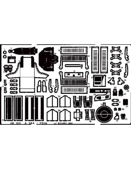 A-36 / P 51 für Accurate Miniatures Bausatz, 1/48 - Eduard Accessor...