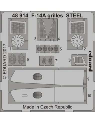 F-14A grilles STEEL for Tamiya, 1/48 - Eduard Accessories 48914