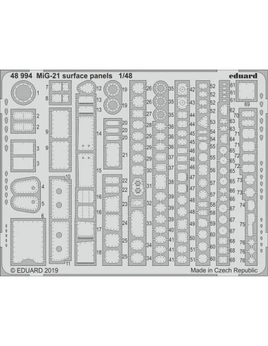 MiG-21 surface panels for Eduard, 1/48 - Eduard Accessories 48994