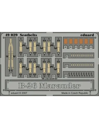 B-26 Marauder seatbelts für Revell/Monogram Bausatz, 1/48 - Eduard ...