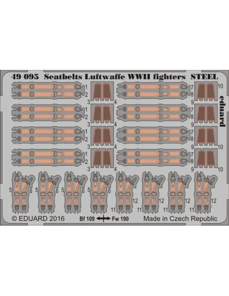 Seatbelts Luftwaffe WWII fighters STEEL, 1/48 - Eduard Accessories ...