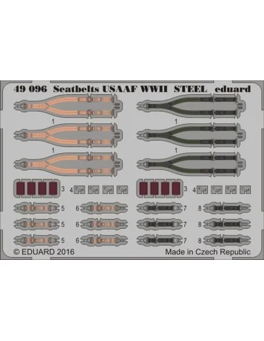 [NO_DESC] Seatbelts USAAF WWII STEEL, 1/48 - Eduard Accessories 49096