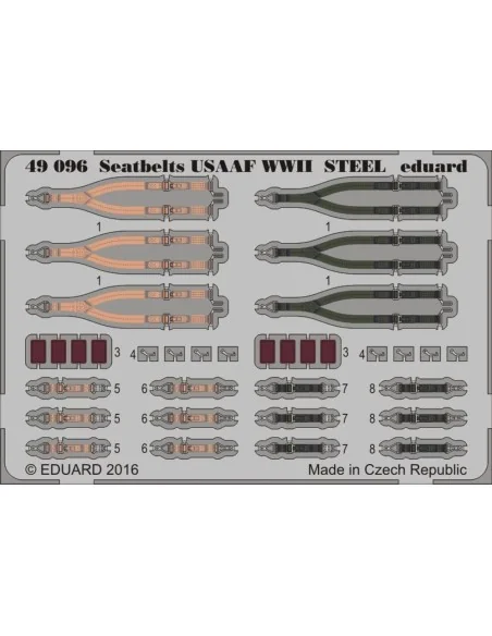 [NO_DESC] Seatbelts USAAF WWII STEEL, 1/48 - Eduard Accessories 49096