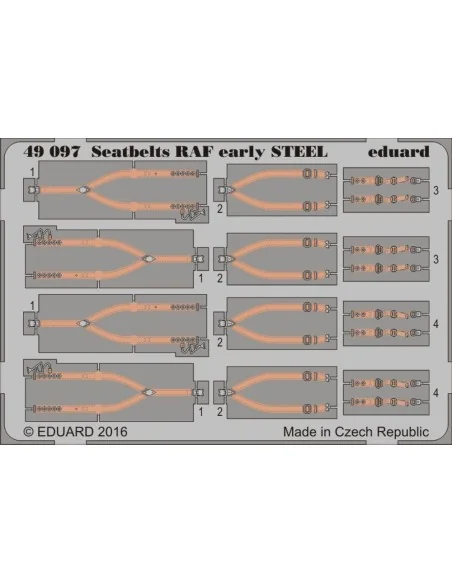 Seatbeltes RAF early STEEL, 1/48 - Eduard Accessories 49097