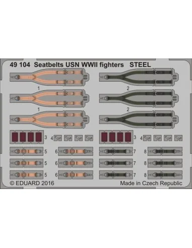Seatbelts USN WWII fighters STEEL, 1/48 - Eduard Accessories 49104