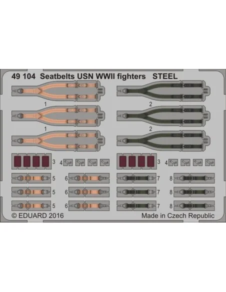 Seatbelts USN WWII fighters STEEL, 1/48 - Eduard Accessories 49104