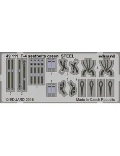 F-4 seatbelts green STEEL, 1/48 - Eduard Accessories 49111