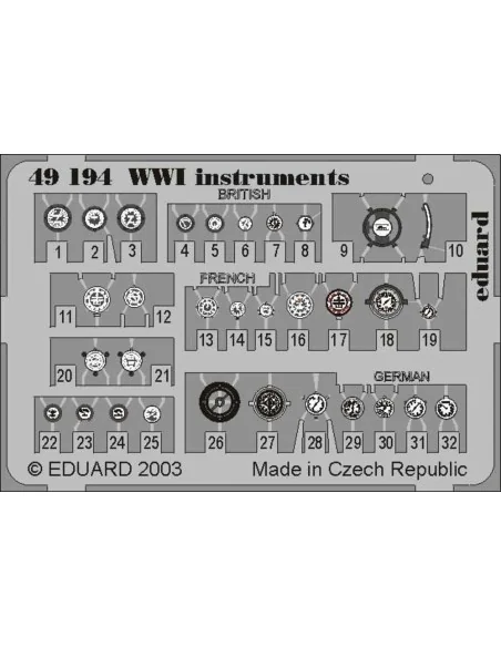WW I Instruments, 1/48 - Eduard Accessories 49194