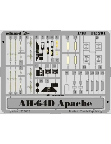 AH-64D Apache für Hasegawa Bausatz, 1/48 - Eduard Accessories 49201