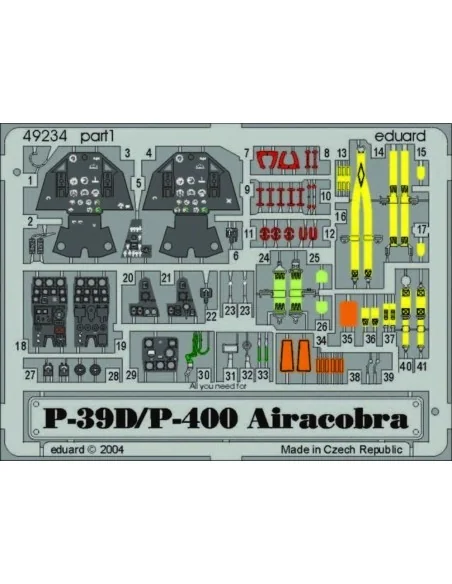 P-39D/P-400 Airacobra für Eduard Bausatz, 1/48 - Eduard Accessories...