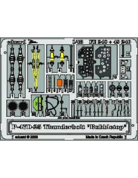 P-47D-25 Thunderbolt Bubbletop für Tamiya Bausatz, 1/48 - Eduard Ac...