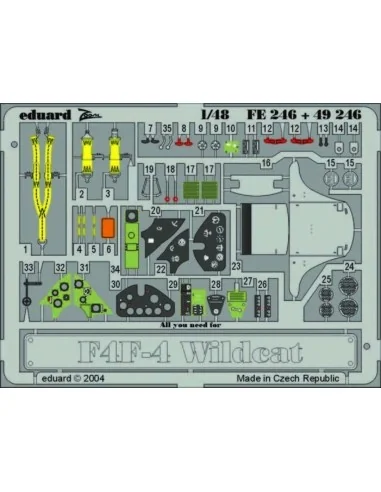 F4F-4 Wildcat für Tamiya Bausatz, 1/48 - Eduard Accessories 49246