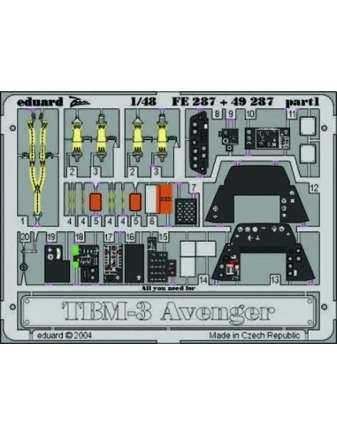 TBM-3 Avenger für Accurate Bausatz, 1/48 - Eduard Accessories 49287