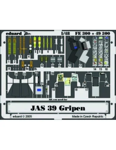JAS-39 Gripen für Italeri Bausatz, 1/48 - Eduard Accessories 49300