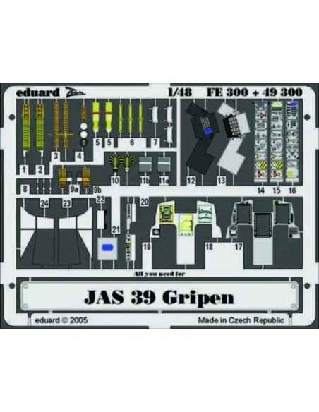 JAS-39 Gripen für Italeri Bausatz, 1/48 - Eduard Accessories 49300
