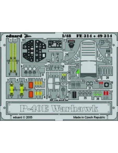 P-40E Warhawk für Hasegawa Bausatz, 1/48 - Eduard Accessories 49314