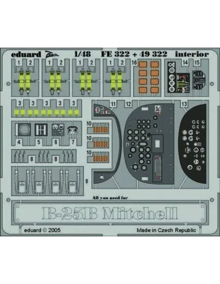 B-25B Mitchell interior für Accurate Miniatures Bausatz, 1/48 - Edu...
