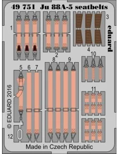 Ju 88A-5 seatbelts for ICM, 1/48 - Eduard Accessories 49751