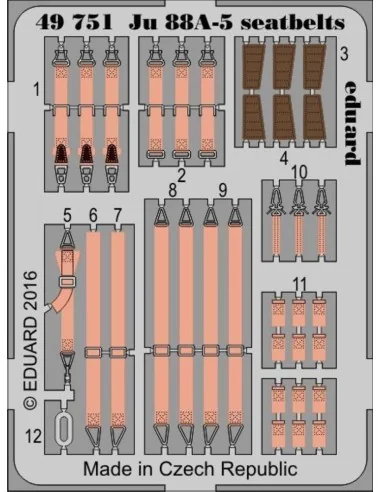 Ju 88A-5 seatbelts for ICM, 1/48 - Eduard Accessories 49751