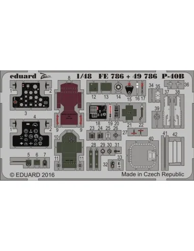 P-40B for Airfix, 1/48 - Eduard Accessories 49786