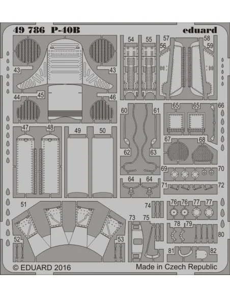 P-40B for Airfix, 1/48 - Eduard Accessories 49786