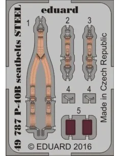 P-40B seatbelts STEEL for Airfix, 1/48 - Eduard Accessories 49787