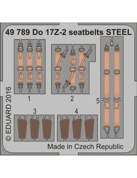 [NO_DESC] Do 17Z-2 seatbelts STEEL for ICM, 1/48 - Eduard Accessori...