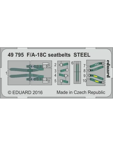 F/A-18C seatbelts STEEL for Kinetic, 1/48 - Eduard Accessories 49795