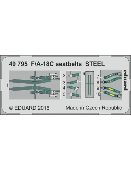 [NO_DESC] F/A-18C seatbelts STEEL for Kinetic, 1/48 - Eduard Access...