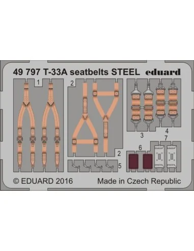 [NO_DESC] T-33A seatbelts STEEL für Great Wal., 1/48 - Eduard Acces...