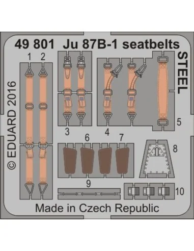 Ju 87B-1 seatbelts STEEL for Airfix, 1/48 - Eduard Accessories 49801