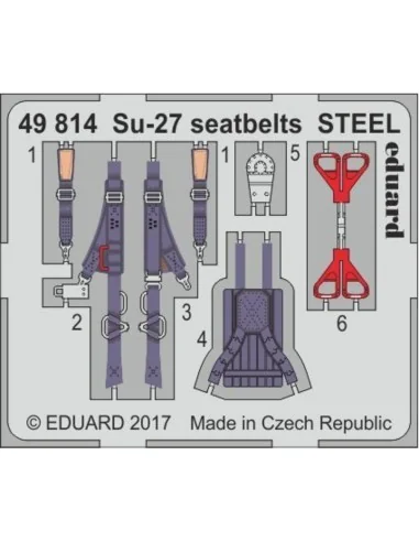 Su-27 seatbelts STEEL for Hobby Boss, 1/48 - Eduard Accessories 49814